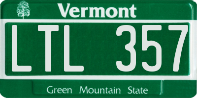 VT license plate LTL357