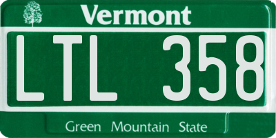 VT license plate LTL358