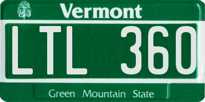 VT license plate LTL360
