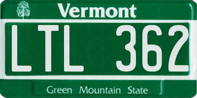 VT license plate LTL362
