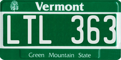 VT license plate LTL363