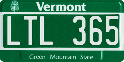 VT license plate LTL365