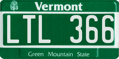 VT license plate LTL366