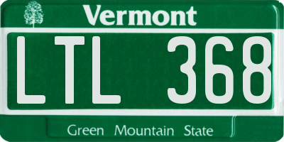 VT license plate LTL368