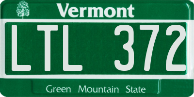 VT license plate LTL372