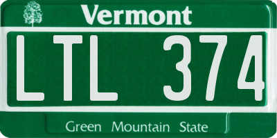 VT license plate LTL374