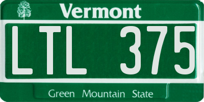 VT license plate LTL375