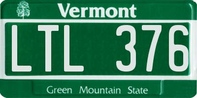VT license plate LTL376