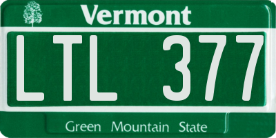 VT license plate LTL377