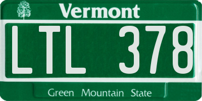 VT license plate LTL378