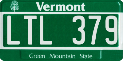 VT license plate LTL379