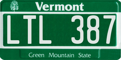 VT license plate LTL387