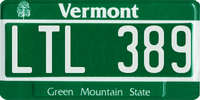 VT license plate LTL389