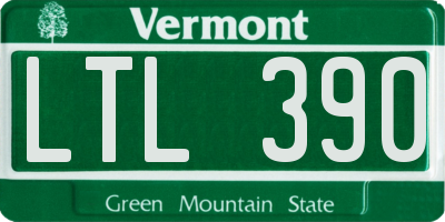 VT license plate LTL390
