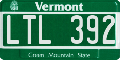 VT license plate LTL392