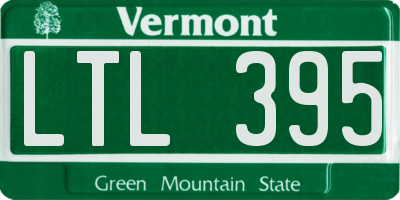 VT license plate LTL395