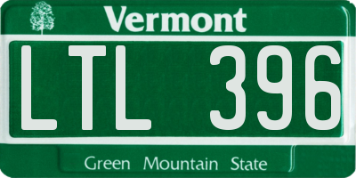 VT license plate LTL396