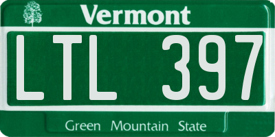 VT license plate LTL397