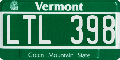 VT license plate LTL398