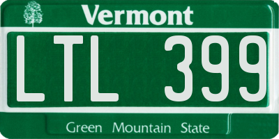VT license plate LTL399