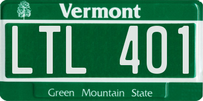 VT license plate LTL401