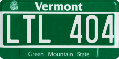 VT license plate LTL404
