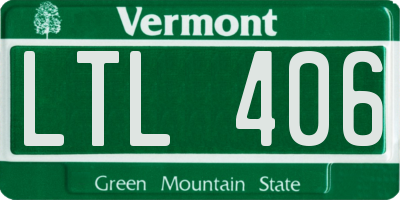 VT license plate LTL406