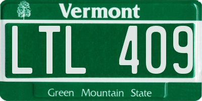 VT license plate LTL409