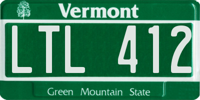 VT license plate LTL412