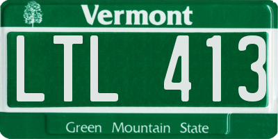 VT license plate LTL413