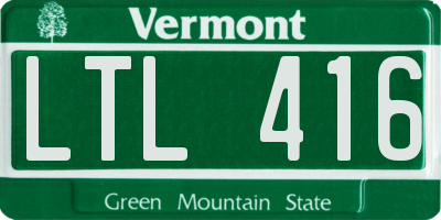 VT license plate LTL416