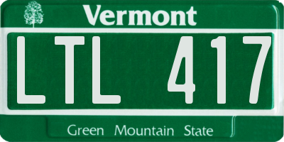 VT license plate LTL417