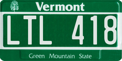 VT license plate LTL418
