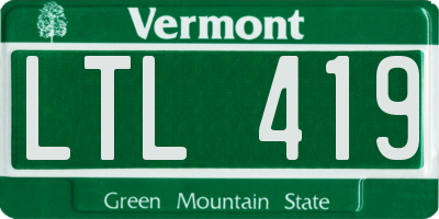 VT license plate LTL419