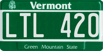 VT license plate LTL420