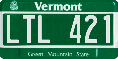 VT license plate LTL421