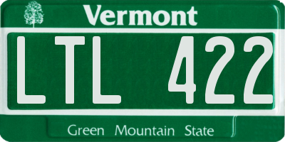 VT license plate LTL422