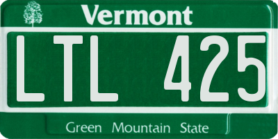 VT license plate LTL425