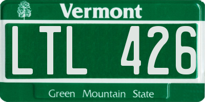 VT license plate LTL426