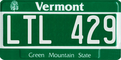 VT license plate LTL429