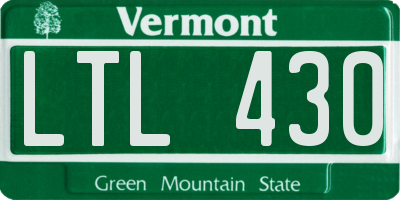 VT license plate LTL430