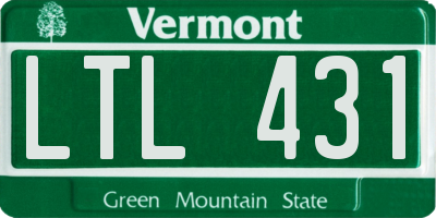 VT license plate LTL431