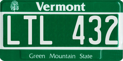 VT license plate LTL432