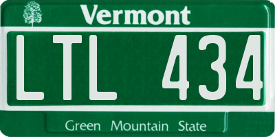 VT license plate LTL434