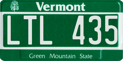 VT license plate LTL435