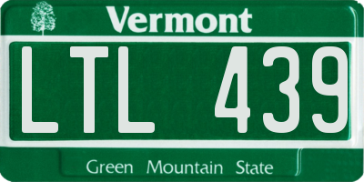 VT license plate LTL439