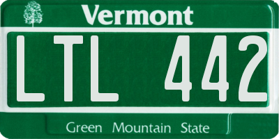 VT license plate LTL442