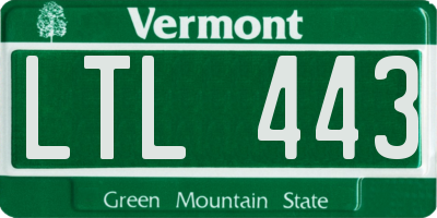 VT license plate LTL443
