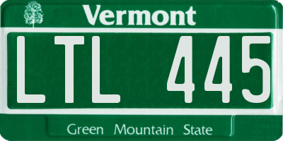 VT license plate LTL445