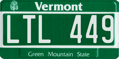 VT license plate LTL449